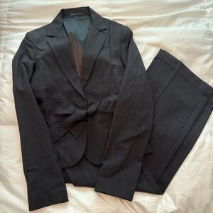 Theory charcoal gray suit
